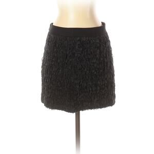 J CREW Womens Solid Black Organza Ribbon Mini Skirt - Size Zero